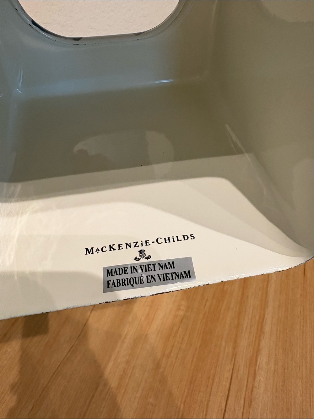 MacKenzie-Childs Sterling Check Vanity Mirror & Tissue Box - Picture 3 of 5